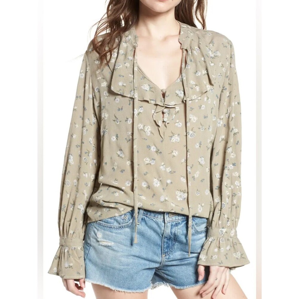 AG Adriano Goldschmied Celeste Blouse In Green Size L
